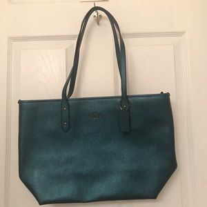 Metallic Dark Teal Coach Bag - Tags Still On